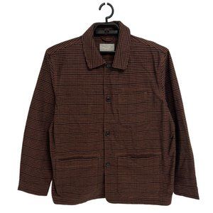 Everlane Men's Heavy Weight Brown Checked Collared Button Up Size XL